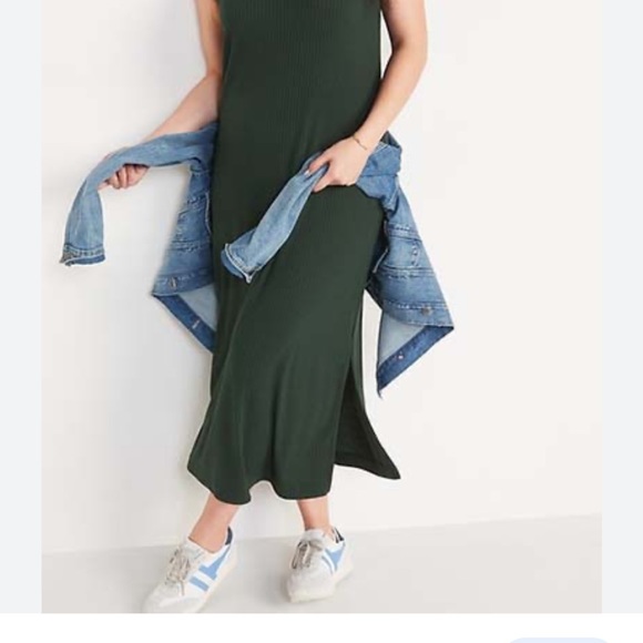 Old Navy Sleeveless V-Neck Ribbed Maxi Shift Dress for Women - Picture 4 of 4